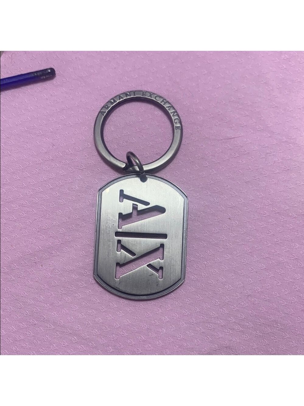 Armani Exchange Silver Keychain